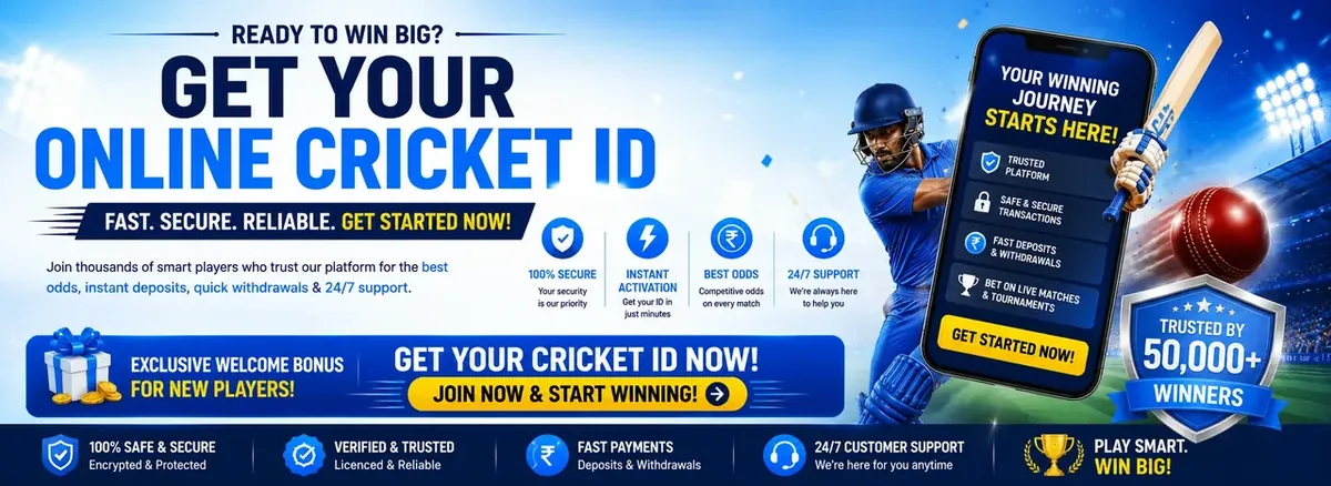 Get your Online Cricket ID now — fast, secure and reliable cricket betting with a welcome bonus